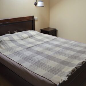 Pătură din lănă cu gri și alb 200x150 cm-0