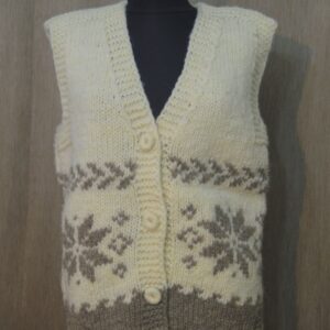 Vesta unisex din lănă cu motiv de crăciun, maro-0