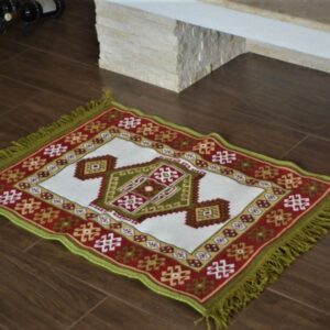 covor bumbac modern cu verde-0