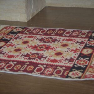 covor bumbac cu cruce bordo-0