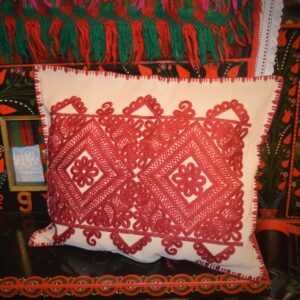 Fețe de perne cusute manual, cu tabele, bordo-0