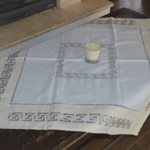 Față de masă modern gri cu crem-0